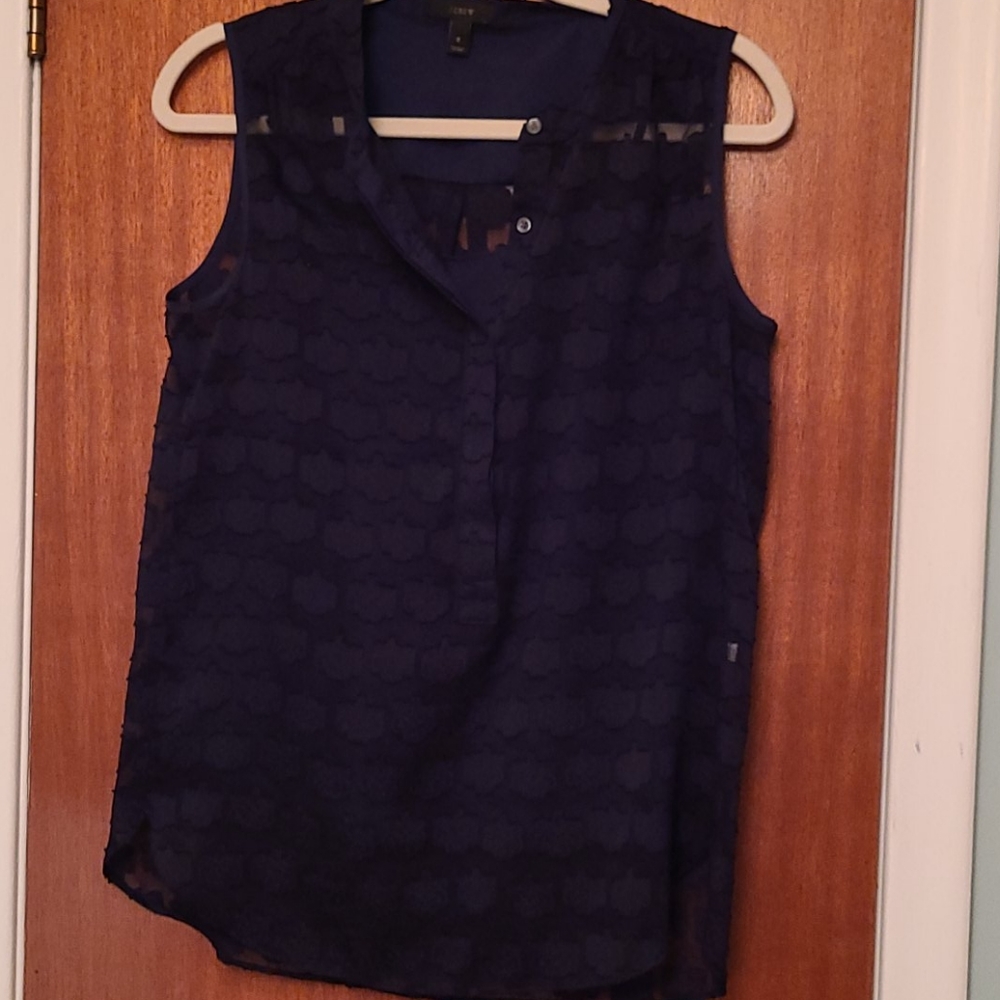 J Crew Navy Sleeveless Shell Top